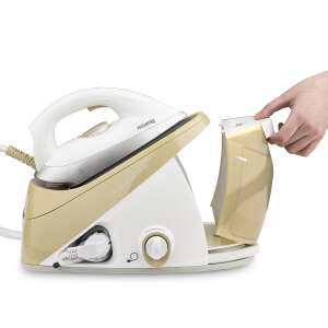 Stație de călcat cu abur H.Koenig V28 EasyGlide cu presiune de 6 bari și debit de abur de 150g, alb și auriu - Stații de aburi