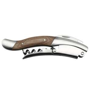 Legnoart Ghemme corkscrew, stainless steel, wooden handle, double hinge, foldable, bottle opener, engraved, ergonomic, gift box - Bar tool