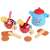 Kids Toyland Wooden Tea Set with teapot, cups, spoons, lemon slices, biscuits, and tray