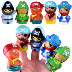 Set of 5 pirate finger puppets, perfect for imaginative play and storytelling - Bath Toy