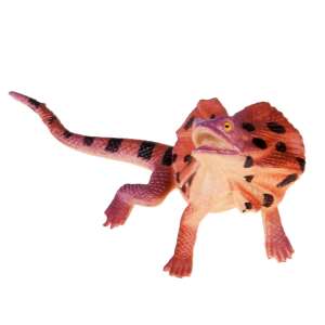 Realistic rubber lizard figurine of a frilled lizard, perfect for learning and playing - Figure