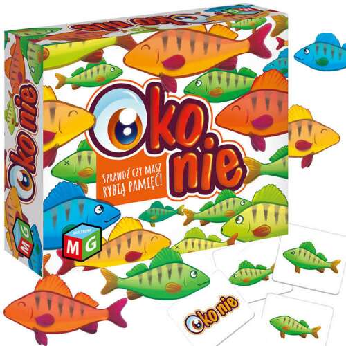 Oko Nie memory game for kids, board game with colorful fish cards