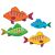 Cartoon fish illustrations for Oko NIE memory game