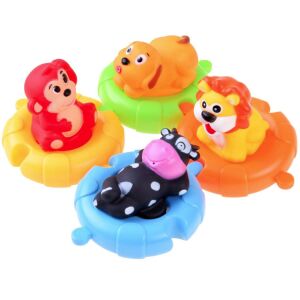 Gumiállatos Fürdőjáték Puzzle - 4 db Állat: Monkey, Dog, Lion, Cow - Bath Toy