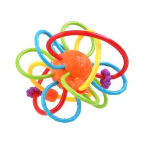 Hola Teether multi-sensory baby teether, colorful, with rings and a textured ball, for teething and sensory development - Chewing gum