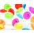 Matching Eggs shape sorting toy pieces scattered on a white background