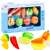 Play food set with vegetables, knife and cutting board, pretend play kitchen toys for kids