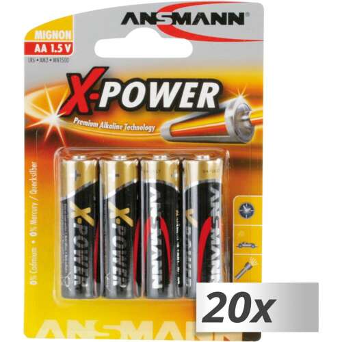 Ansmann X-Power AA lúgos elemek, 20-as csomag