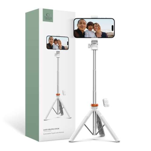 Tech-Protect L03s Bluetooth Selfie Stick Tripod Alb