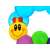 Közelkép a Hola Caterpillar Teether Fun-ról, színes baba rágóka a fájó ínyek megnyugtatására, 6 hónapos kortól