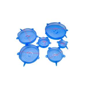 Universal Silicone Lids Set for Food Containers, 6 Pieces, Blue 102755188 - Food cover