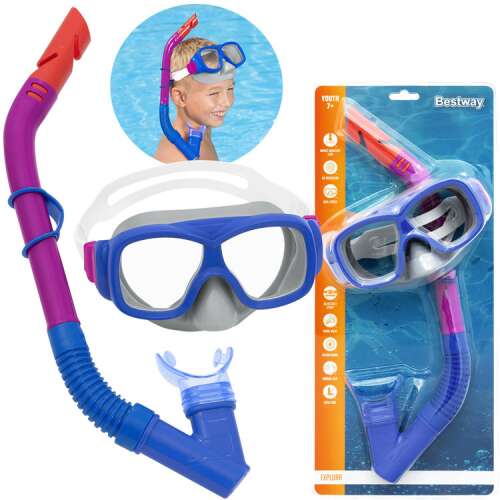 Bestway Snorkel Mask Set 24032, youth diving mask and snorkel set, kids snorkeling equipment, swimming goggles and snorkel