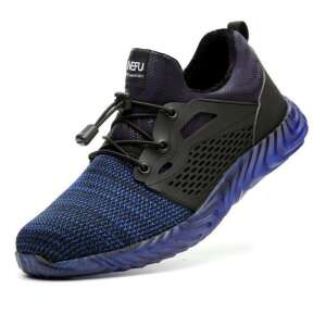 Pantofi de siguranță albastru și negru cu vârf de oțel, plasă respirabilă și talpă antiderapantă - Încălțăminte de siguranță