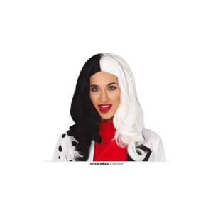 Szörnyella fekete-fehér paróka, jelmez kiegészítő - Paróka