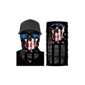 Koponyás bandana amerikai zászló mintával, többfunkciós fejpánt férfiaknak és nőknek, használható sálként, fejpántként, nyakmelegítő kendőként, arcmaszkként, sapkaként, símaszkként és még sok másként - Férfi sál