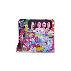 Spin Master Hatchimals Szivárványos kisbusz játékköszlet, egy rózsaszínás lila játék kempingautó szivárványos mintával, 3 exkluzív Hatchimals figurával - Spin Master
