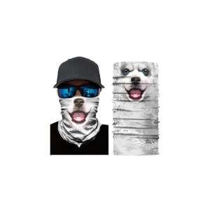 Fehér Husky kutya arcú nyakmelegítő, símaszk, arcmaszk, balaclava, bandana, nyakmelegítő, fejfedő, téli kiegészítő - Férfi sál