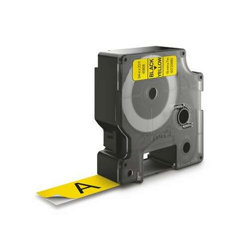 Лента за етикети DYMO D1, 19mm x 7m, жълта с черен текст