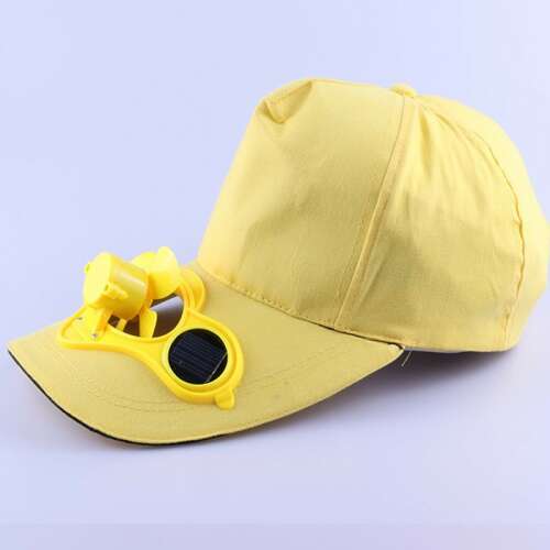 Sárga napelemes baseball sapka beépített ventilátorral - Férfi baseball sapka