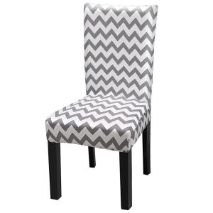 Univerzális Székhuzat - Szürke-Fehér Velúr - Ruganyos chair cover - Furniture Cover