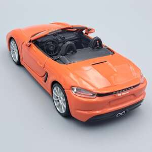 Porsche 718 Boxster 1:24 méretarányú modell autó, Burago, narancssárga, hátulnézet - Bburago