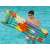 Man holding Bestway inflatable pool float, colorful tropical design, in a swimming pool