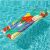Bestway colorful inflatable beach mattress floating in a pool