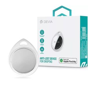 Devia DropTag Anti-Lost Gerät in weißer Verpackung. Bluetooth-Tracker für Schlüssel, Geldbörsen und Gepäck. - Devia
