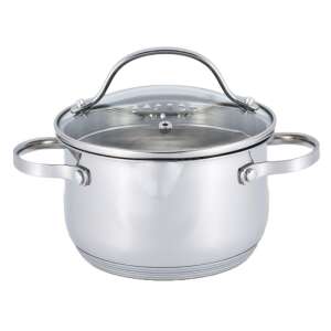 Voltz V51210D20 Saucepan with Lid and Holes for Liquids, 20 cm, 3 L, Induction, Stainless Steel 102786409 - Cookware & bakeware