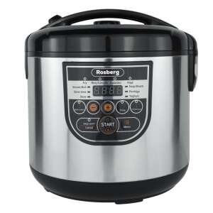 Multicooker Rosberg R51985E5, capacitate 5 litri, 10 programe, design inox și negru, aparat de bucătărie versatil - Tefal