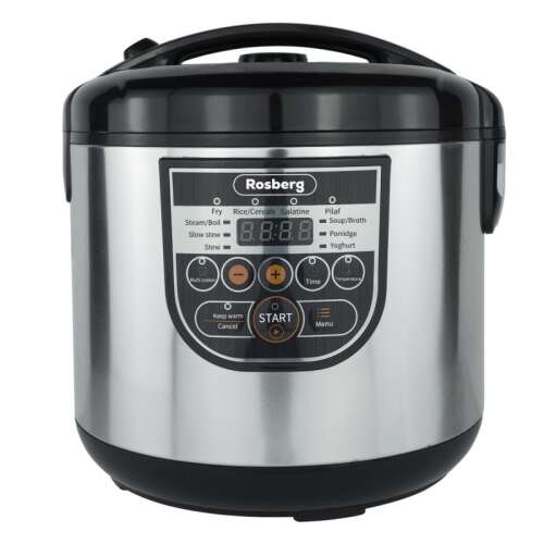 Multicooker Rosberg R51985E5, 780W, 5 liter, 10 program, kézi üzemmód, időzítő, inox/fekete