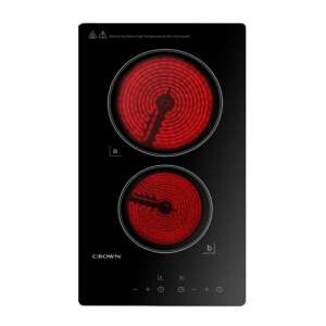 Crown VCP 32 built-in ceramic hob, 3000W, double, 90 minutes timer, black - Crown