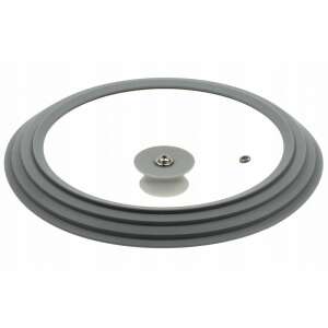 Huzat Kinghoff KH 1649 Universal Glass Lid with Silicone Edge, Grey, 24/26/28 cm - Kinghoff