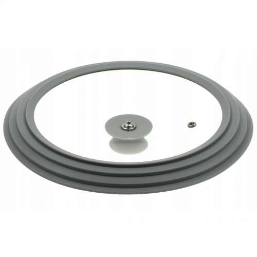Huzat Kinghoff KH 1649 Universal Glass Lid with Silicone Edge, Grey, 24/26/28 cm