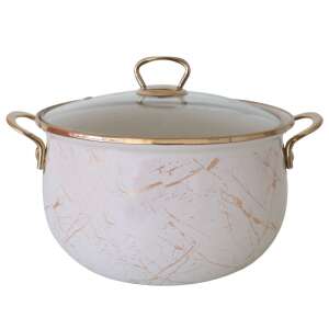 Cratiță Goldmann GM 8017-26B, 8.5L, 26x16cm, Emailată, Inducție și cuptor, Alb/marmură