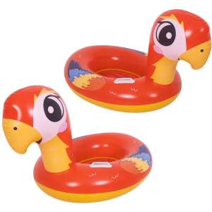 Sun Club Papagáj hajó felfújható úszógumi, piros és sárga papagáj mintával, 118x75x70cm - Jilong