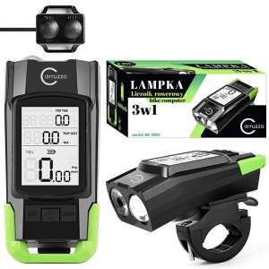 Carruzzo 3 in 1 bike light, speedometer and horn, with a large display and a bright LED light - Bicycle Light