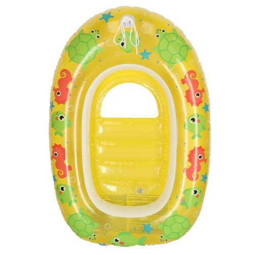 Надуваема лодка Bestway за деца, жълта с дизайн на костенурка и морски кон, за деца на възраст от 3 до 6 години