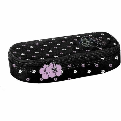 Paso Stitch Ovális Tolltartó - Lila Virágmintás