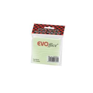 Evoffice 75x75mm pasztell zöld öntapadó jegyzettömb, 100 lap - Jegyzettömb