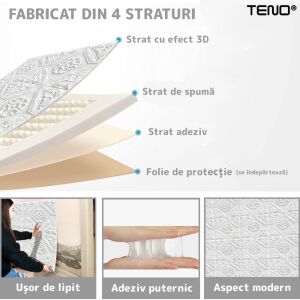 Teno® 3D Tapéta - Floral Check - 19,6 nm