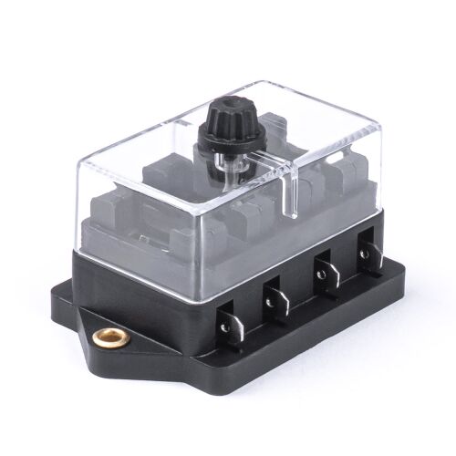 Kerámia biztosítékdoboz, vízzáró, 4 aljzattal, max. 30A, autóiparhoz, kisteherautókhoz, teherautókhoz, pótkocsikhoz