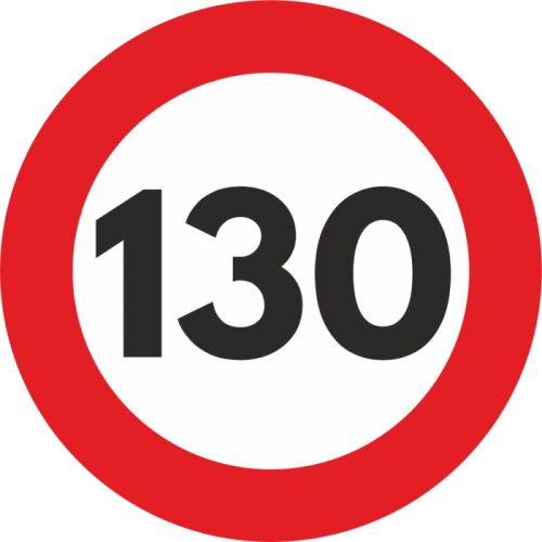 Fényvisszaverő Sebességkorlát Matrica - 130 km/h - 12 cm 115937166