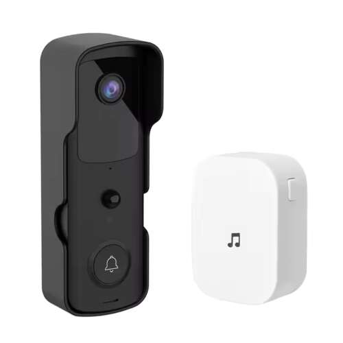 MaGeCa V30 Smart WiFi Video Doorbell, black, with indoor chime