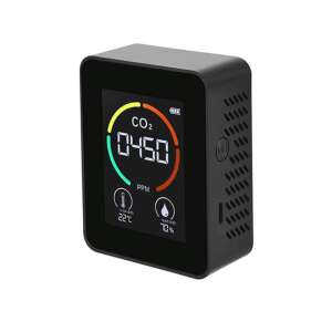 MaGeCa 3-in-1 air quality monitor, black, CO2, temperature and humidity sensor - Carbon Monoxide Detector