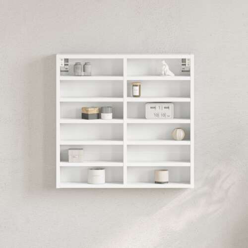 VidaXL Falra Szerelhető Vitrinszekrény - Fehér - 60x8.5x58 cm