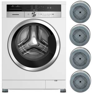 Washing machine with 4 gray rubber pads underneath - Large appliance part & accessory