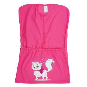 Rózsaszín Oviszsák Cica mintával, elöl cipzáras, zsebes - Ovis zsák