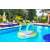 Bestway Space Splash Shaded Baby Boat inflatable pool float in a swimming pool