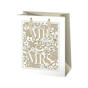 Mr. & Mrs. Hochzeitsgeschenk-Tasche mit Blumenmuster - Geschenkverpackungen